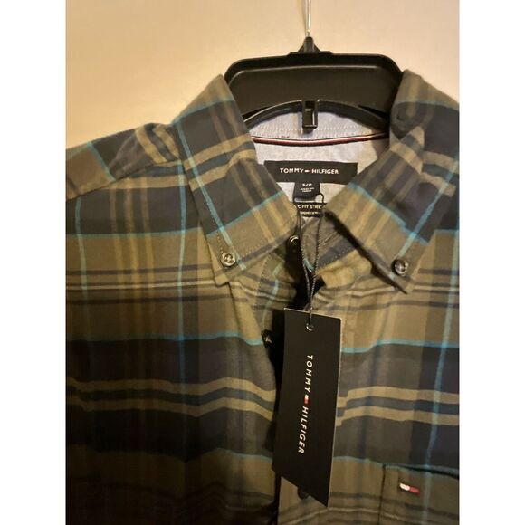 NEW Tommy Hilfiger‎ Mens Long Sleeve Plaid Shirt - Size Small - Picture 1 of 7